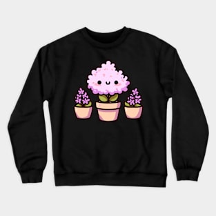 Cute Hyacinth Flower Bloom in a Pot | Kawaii Potted House Plant | Kawaii Floral Crewneck Sweatshirt